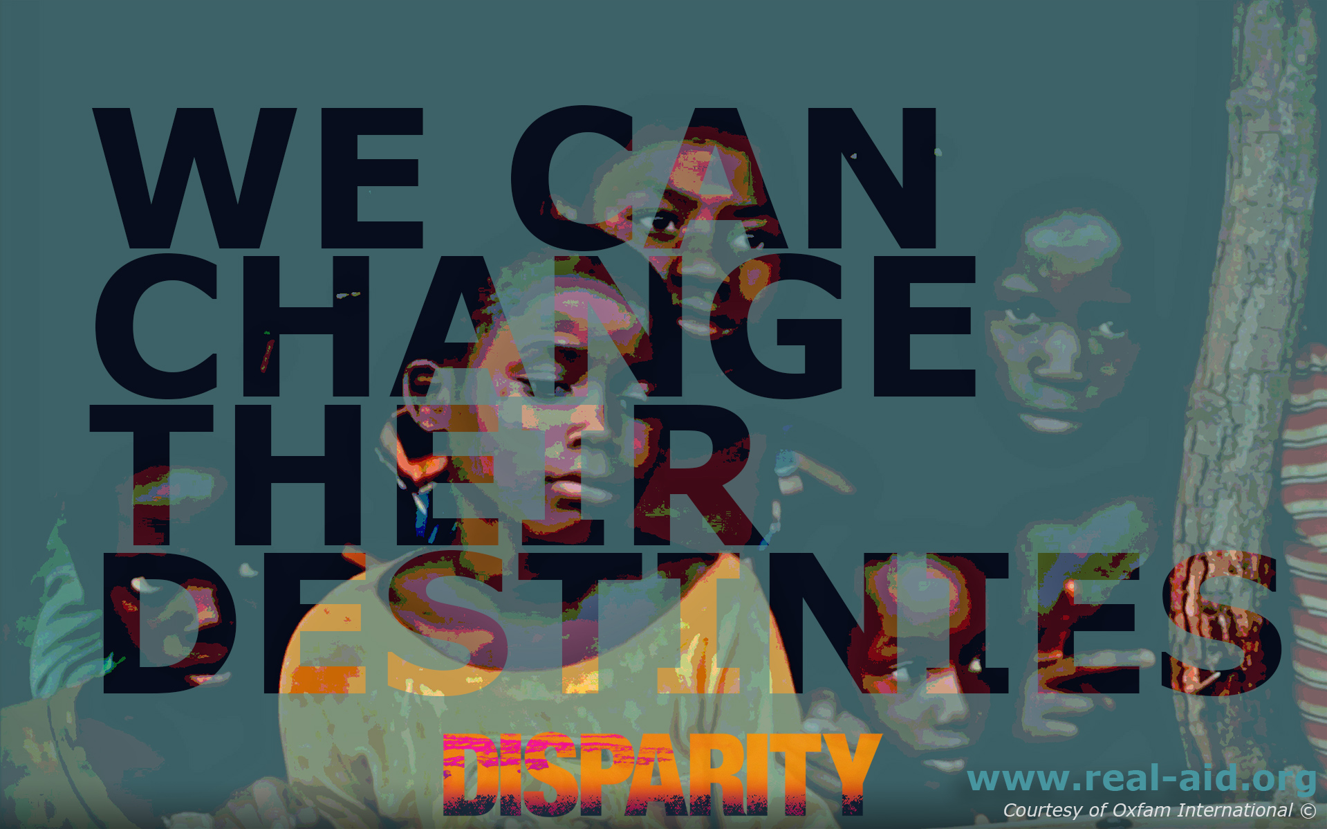 Disparity Film Poster, We can change their destinies text, african children image